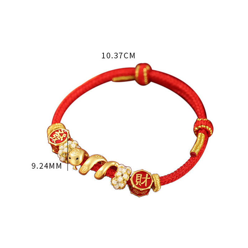 Pulsera y collar con colgante de Buda en plata de ley 925 con el Año de la Serpiente, la Serpiente Dorada, la Suerte y la Próspera.