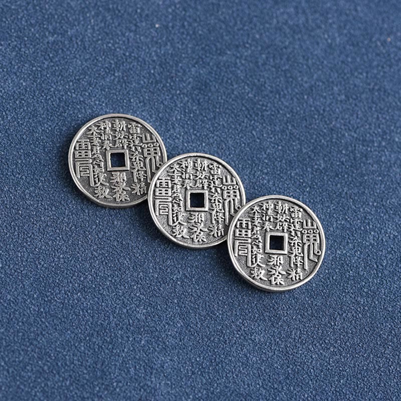 Pulsera trenzada con protección de monedas de plata de ley 925 con piedras de Buda