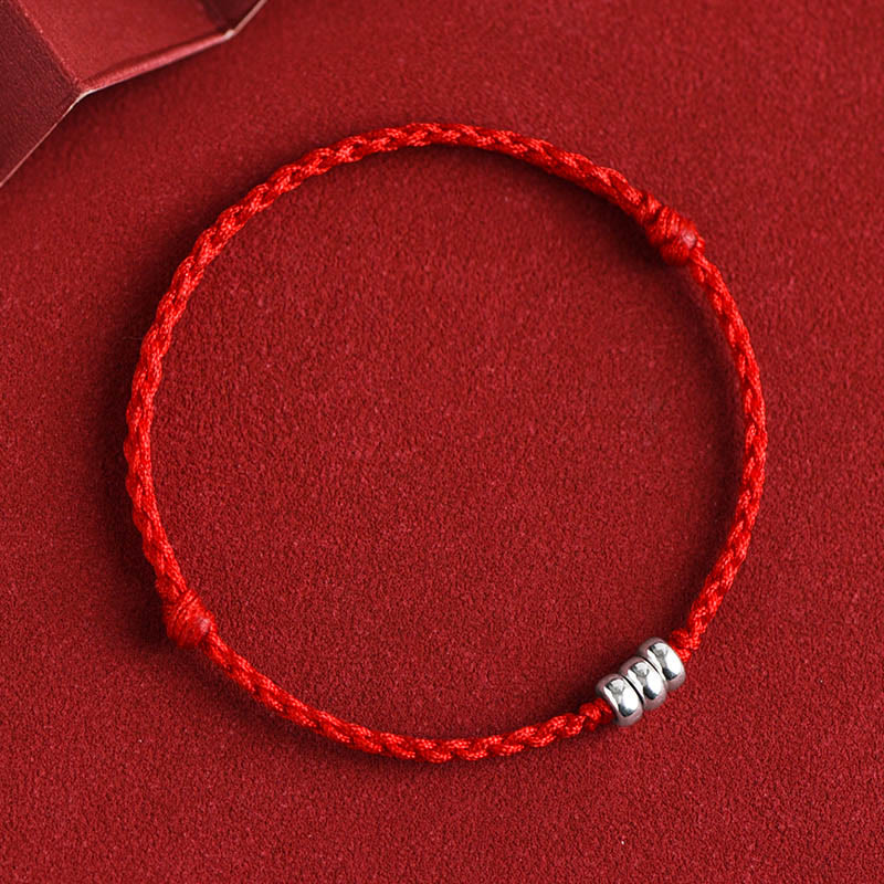 Pulsera trenzada con cuentas de Buda en plata de ley 925 para proteger la suerte