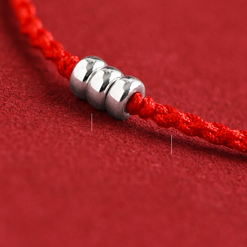 Pulsera trenzada con cuentas de Buda en plata de ley 925 para proteger la suerte
