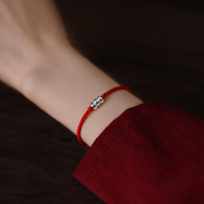 Pulsera trenzada con cuentas de Buda en plata de ley 925 para proteger la suerte
