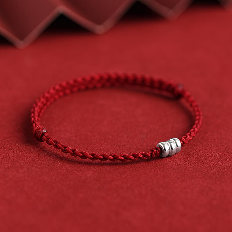 Pulsera trenzada con cuentas de Buda en plata de ley 925 para proteger la suerte