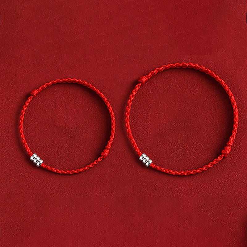 Pulsera trenzada con cuentas de Buda en plata de ley 925 para proteger la suerte