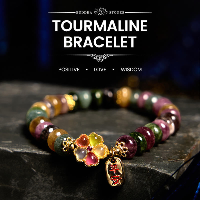 Pulsera de piedras de Buda, turmalina, jade y amor seguro y saludable