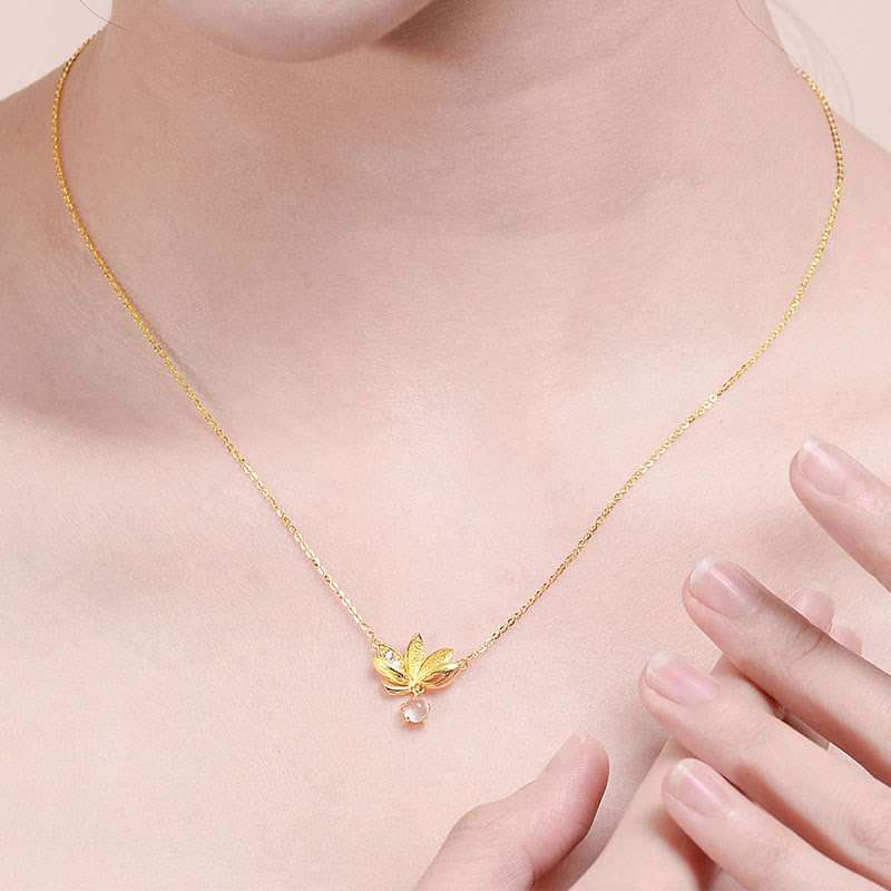 Collar con colgante de loto de plata de ley 925 con piedras de Buda que aleja los malos espíritus.