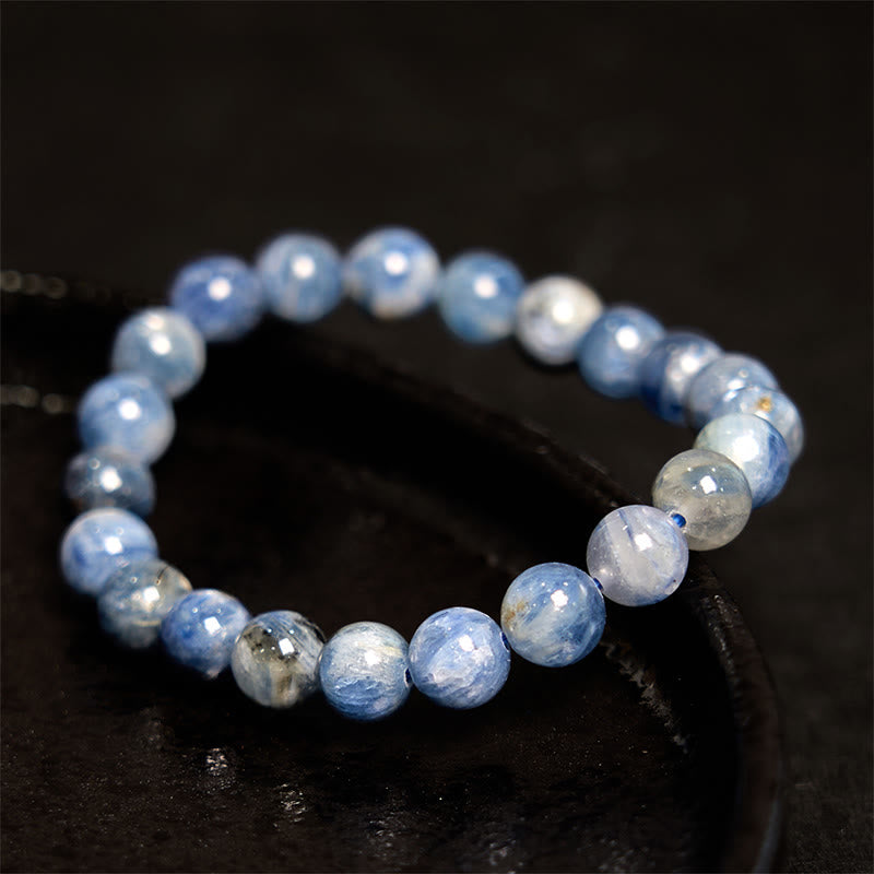 Pulsera curativa de cianita con piedras de Buda