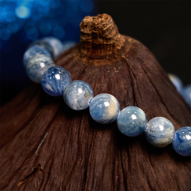 Pulsera curativa de cianita con piedras de Buda