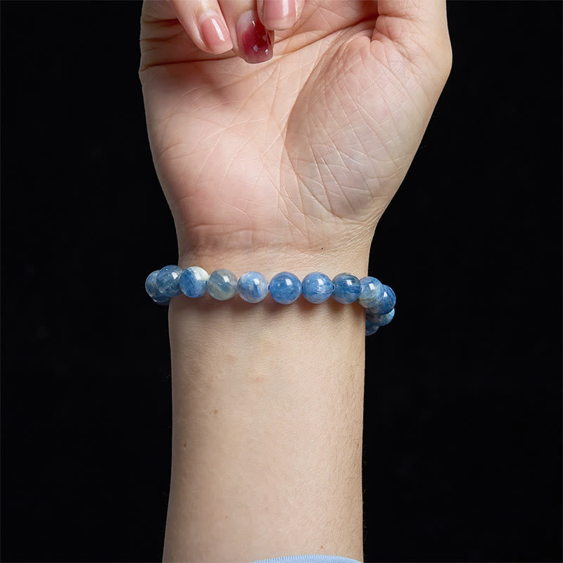 Pulsera curativa de cianita con piedras de Buda