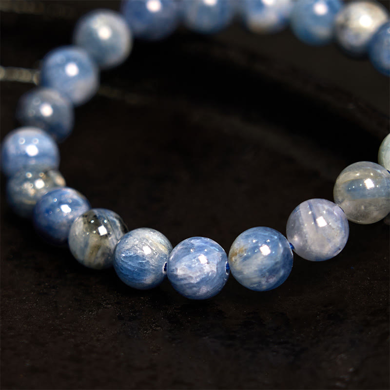 Pulsera curativa de cianita con piedras de Buda