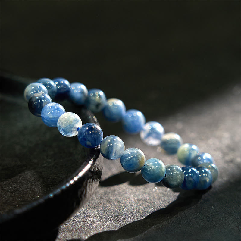 Pulsera curativa de cianita con piedras de Buda