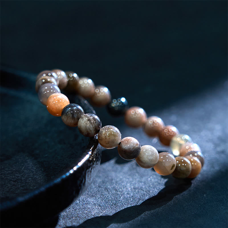 Buddha Stone Schwarzer Mondstein Beruhigendes Armband