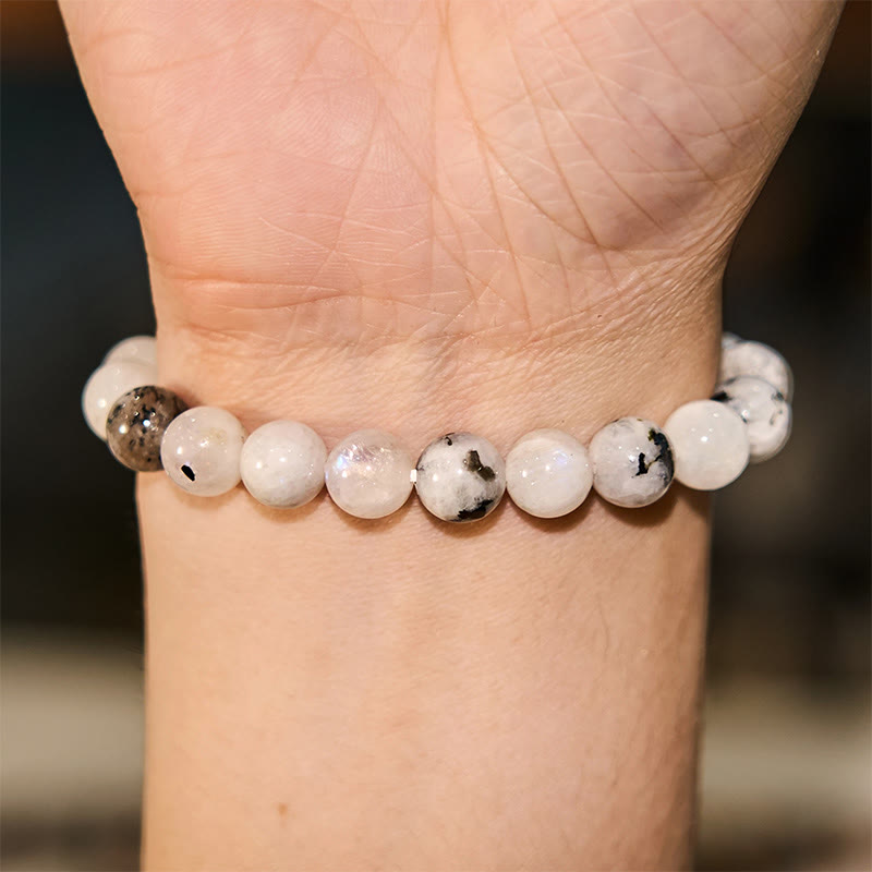 Pulsera de armonía de piedra lunar arcoíris y piedra de Buda