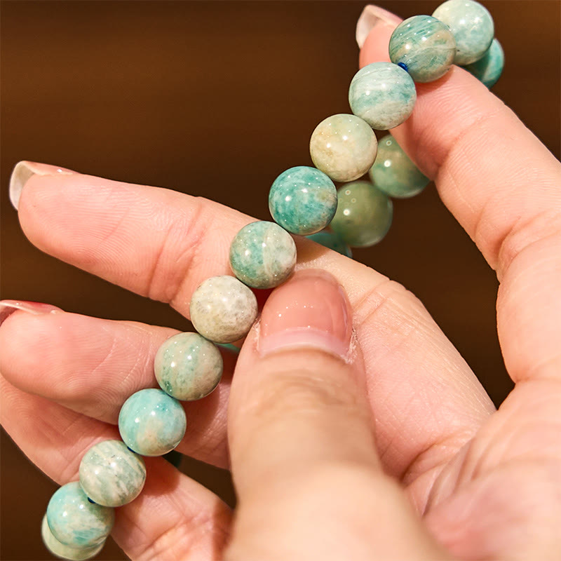 Pulsera de equilibrio positivo de amazonita y piedra de Buda