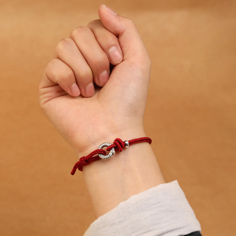 Pulsera de la suerte con hebilla de la paz del Año del Dragón en plata de ley 999 con piedras de Buda
