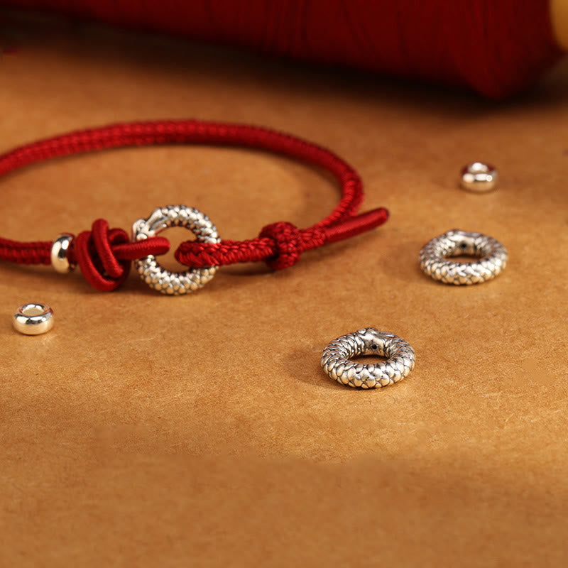 Pulsera de la suerte con hebilla de la paz del Año del Dragón en plata de ley 999 con piedras de Buda