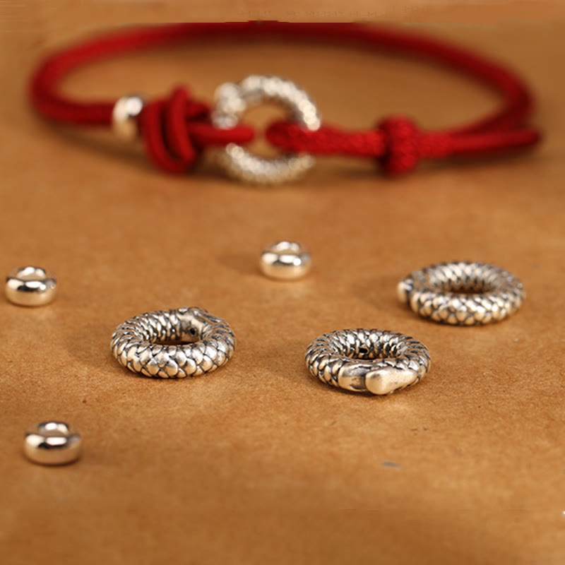 Pulsera de la suerte con hebilla de la paz del Año del Dragón en plata de ley 999 con piedras de Buda