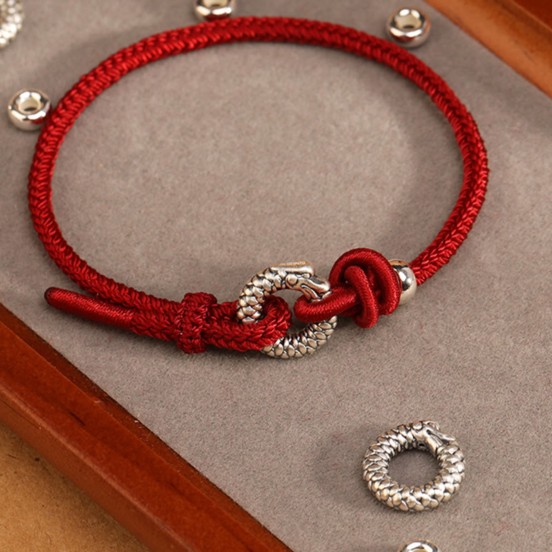 Pulsera de la suerte con hebilla de la paz del Año del Dragón en plata de ley 999 con piedras de Buda