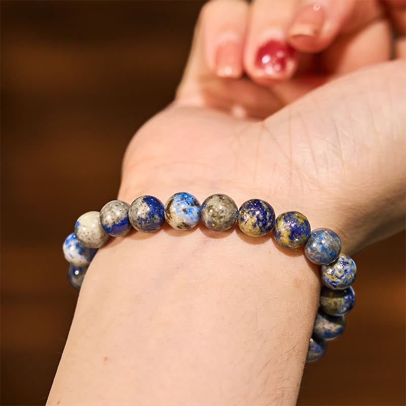 Pulsera positiva de autocuidado con lazurita y piedra de Buda