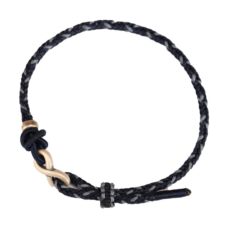 Buddha Stones Handgefertigtes 999 Sterling Silber Endlosknoten Unendlichkeitssymbol Glücksseil Armband