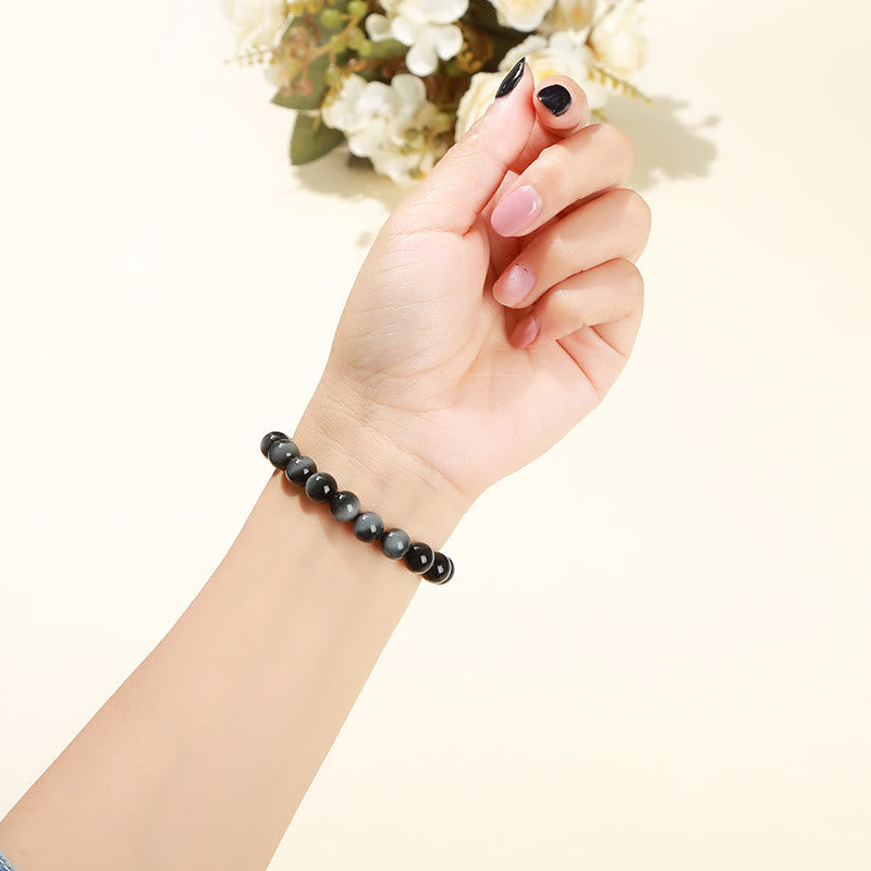 Pulsera de piedra ojo de águila natural de Buddha Stones para el coraje positivo