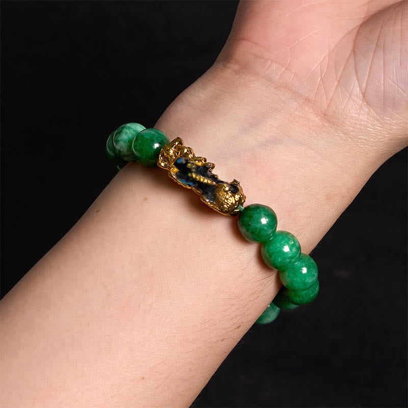Pulsera protectora de jade PiXiu FengShui con piedras de Buda