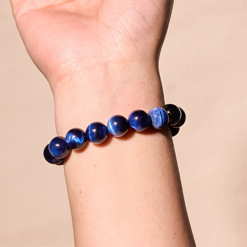 Pulsera protectora de ojo de tigre azul con piedras de Buda