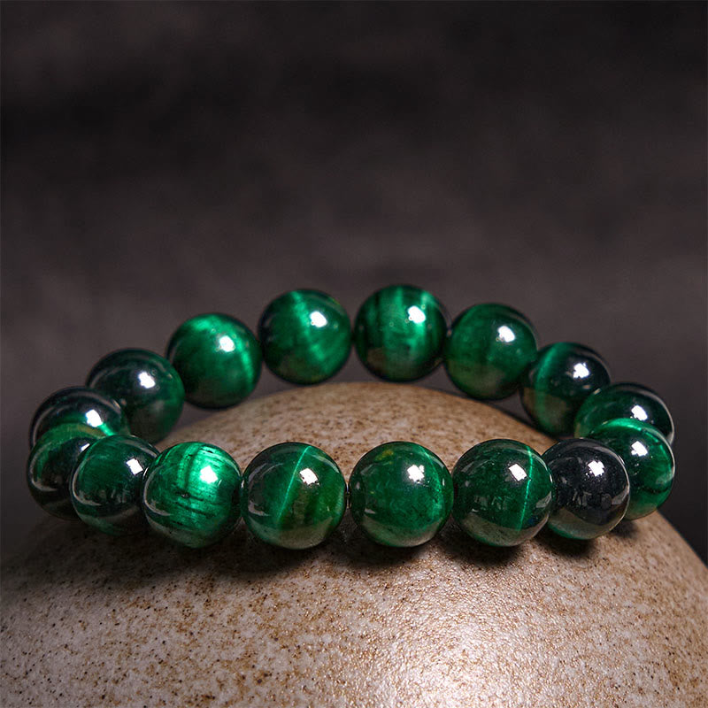 Pulsera de energía curativa para el crecimiento con ojo de tigre y piedras de Buda