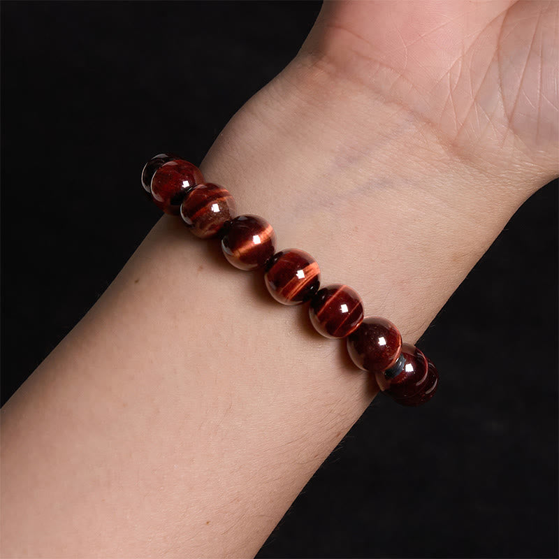Pulsera de cuentas curativas de ojo de tigre natural de Buddha Stones