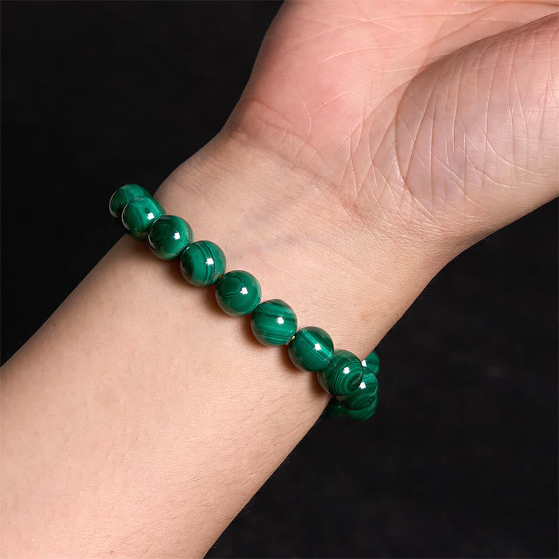 Pulsera de Malaquita Natural con Piedras de Buda para la Protección y la Calma
