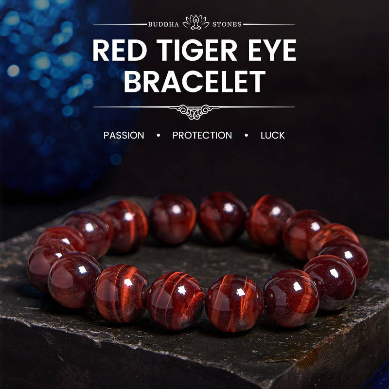 Pulsera de cuentas curativas de ojo de tigre natural de Buddha Stones