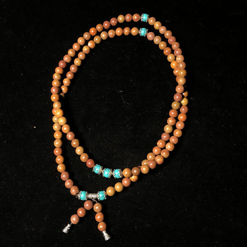 Pulsera curativa de piedra Bian con 108 cuentas de mala de Buda