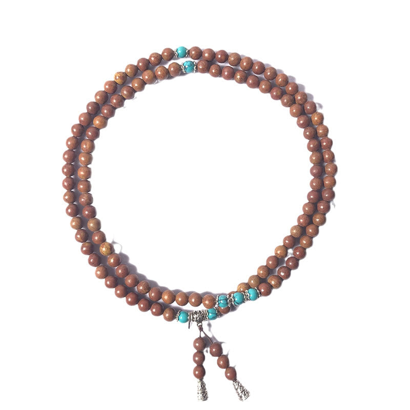 Pulsera curativa de piedra Bian con 108 cuentas de mala de Buda