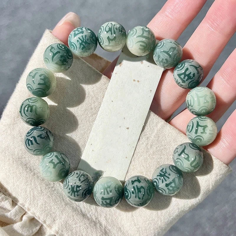 Pulsera de sabiduría grabada con piedras de Buda del zodiaco chino, Buda natal, semilla Bodhi, Om Mani Padme Hum