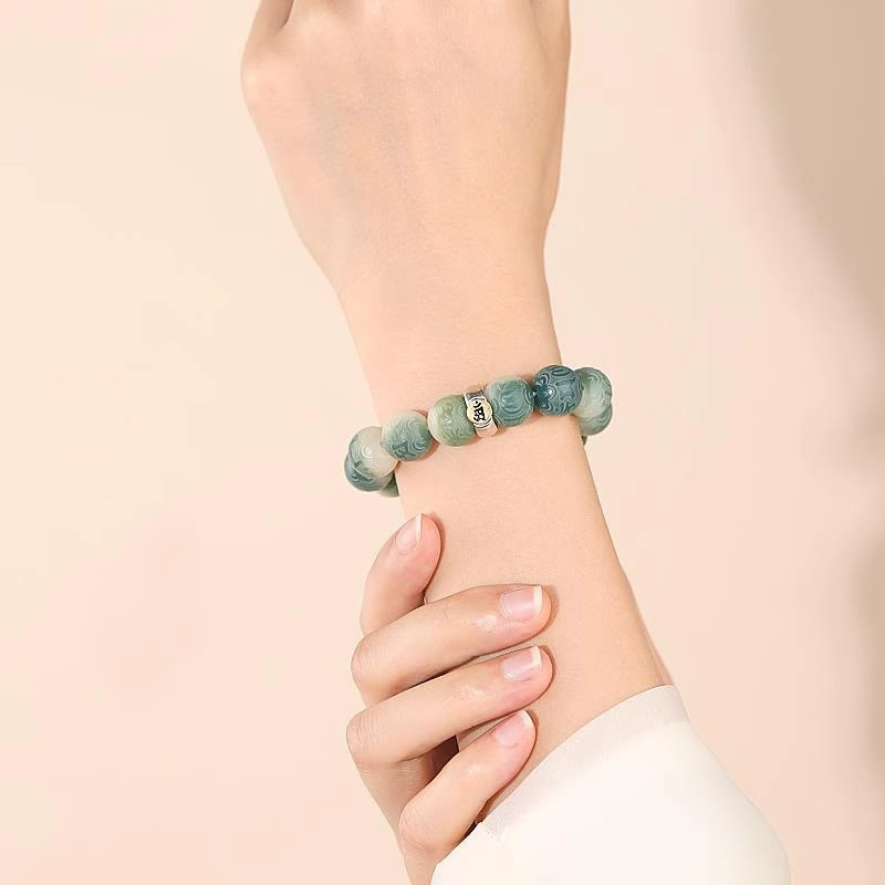 Pulsera de sabiduría grabada con piedras de Buda del zodiaco chino, Buda natal, semilla Bodhi, Om Mani Padme Hum