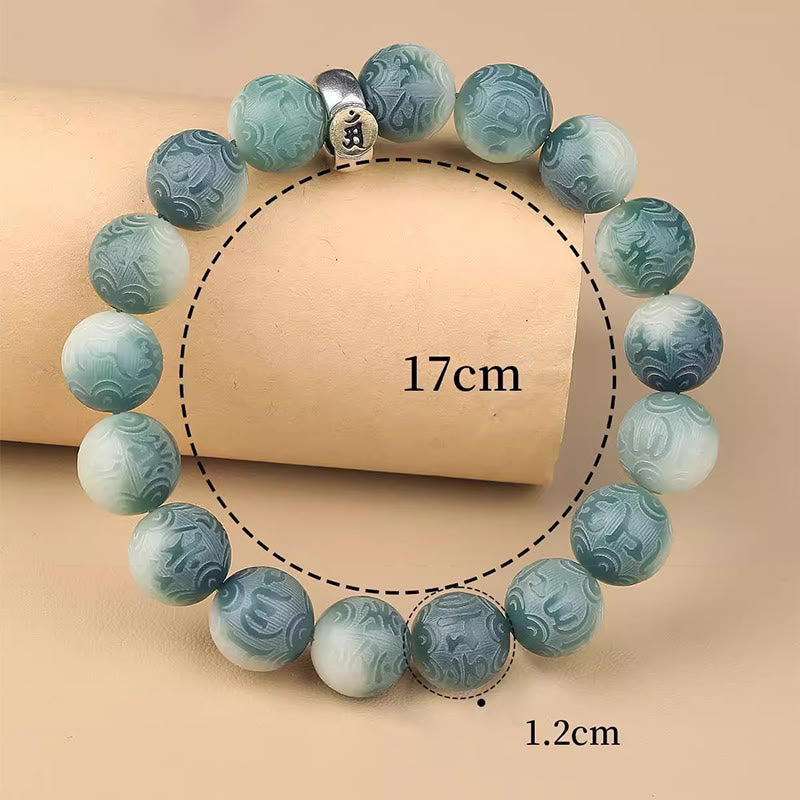 Pulsera de sabiduría grabada con piedras de Buda del zodiaco chino, Buda natal, semilla Bodhi, Om Mani Padme Hum