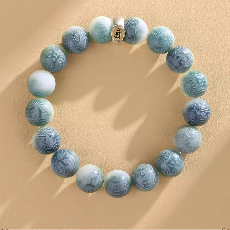 Pulsera de sabiduría grabada con piedras de Buda del zodiaco chino, Buda natal, semilla Bodhi, Om Mani Padme Hum
