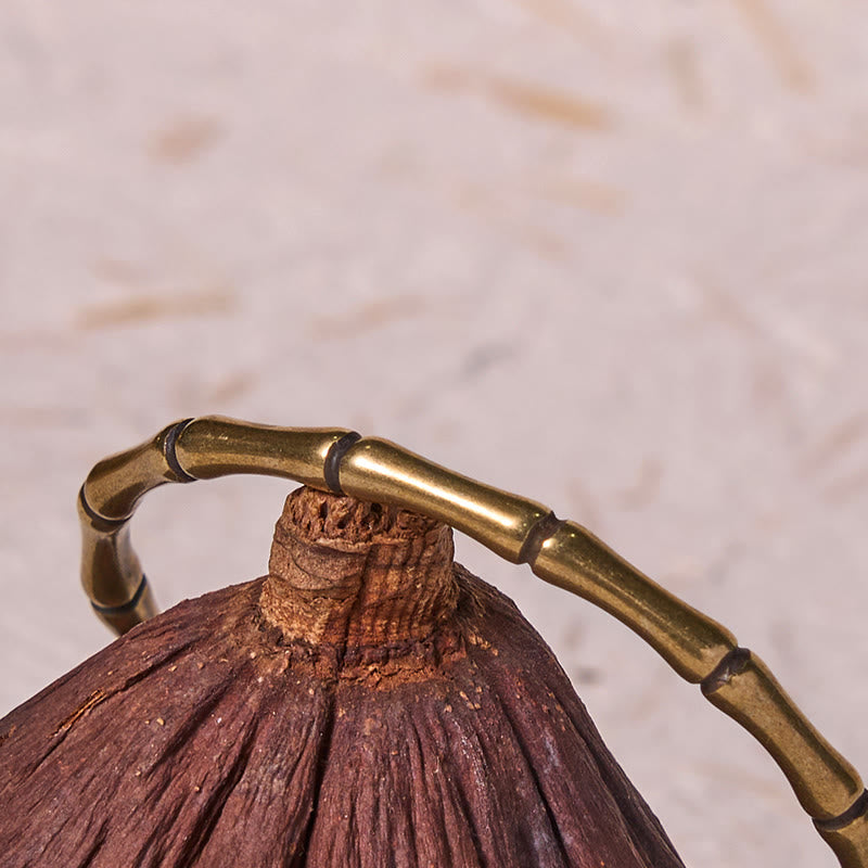 Pulsera de Buda con piedras de bambú, cobre y latón para la suerte y la fuerza