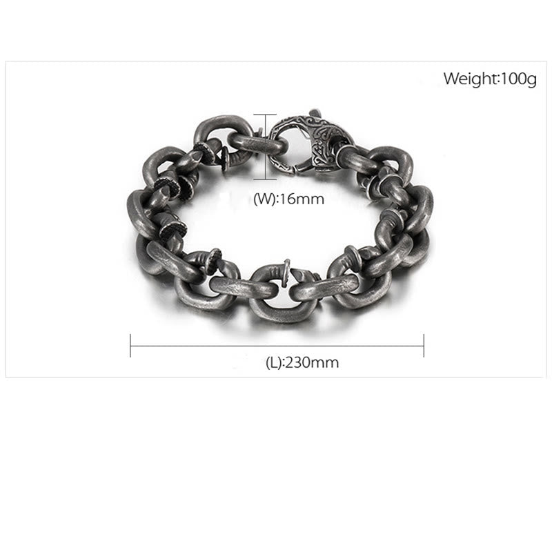 Pulsera de equilibrio de la buena suerte de acero y titanio con remaches cuadrados de piedras de Buda