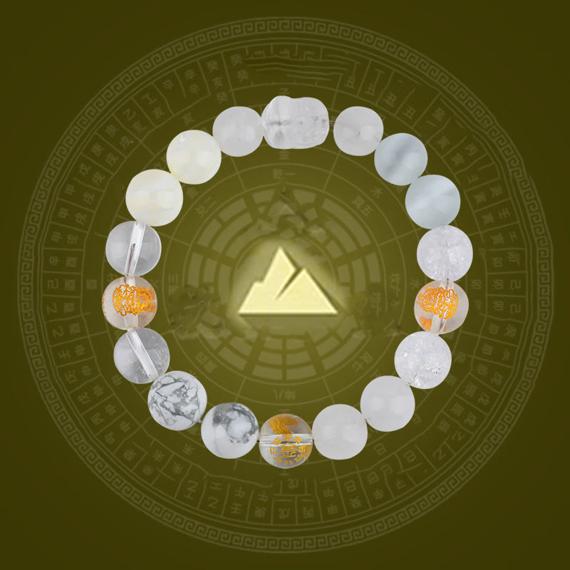 Pulsera de la riqueza Pixiu de ágata de cristal con cinco elementos y piedras de Buda