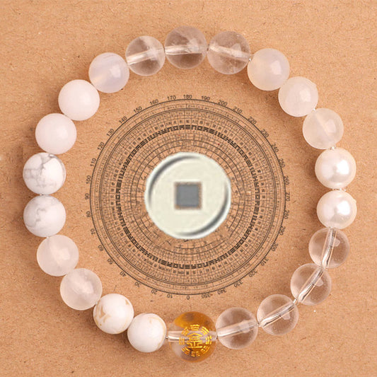 Pulsera de la suerte con piedras de Buda, cinco elementos y ágata variada