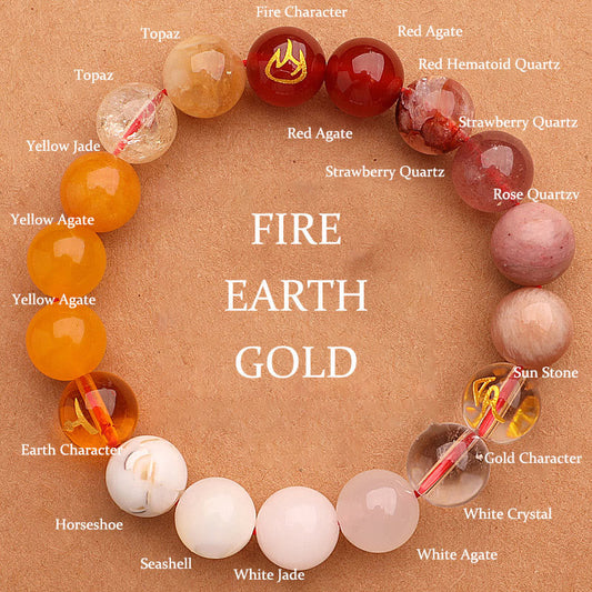 Pulsera de la sabiduría con piedras de Buda, cinco elementos, varios cristales de ágata y piedra solar