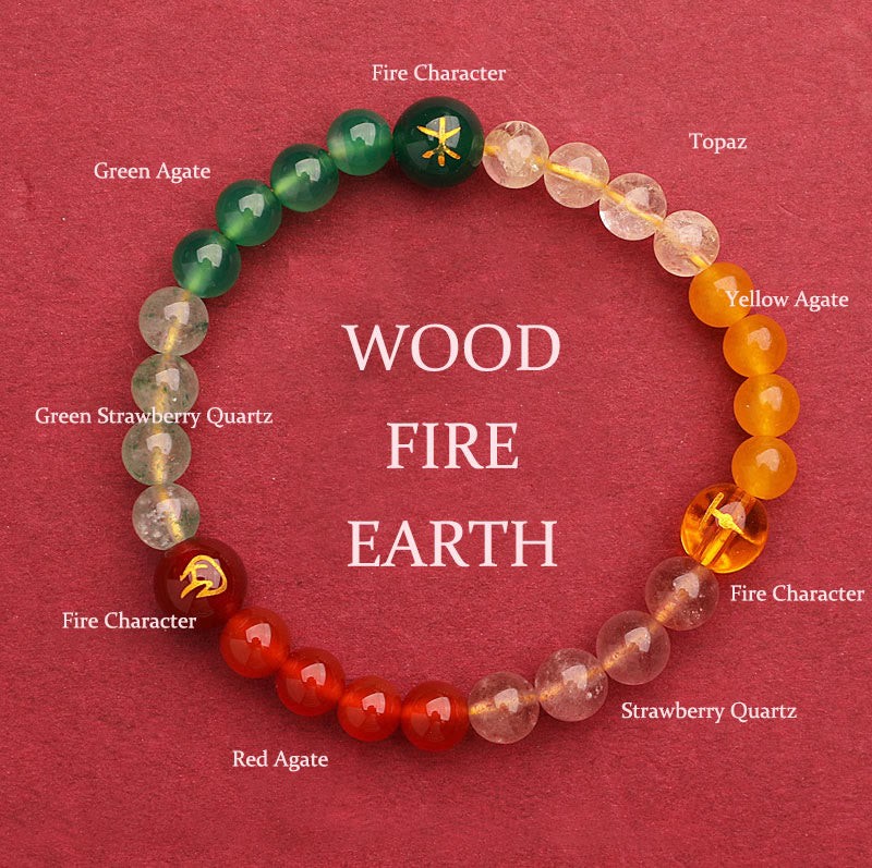 Pulsera de la sabiduría con piedras de Buda, cinco elementos, varios cristales de ágata y piedra solar