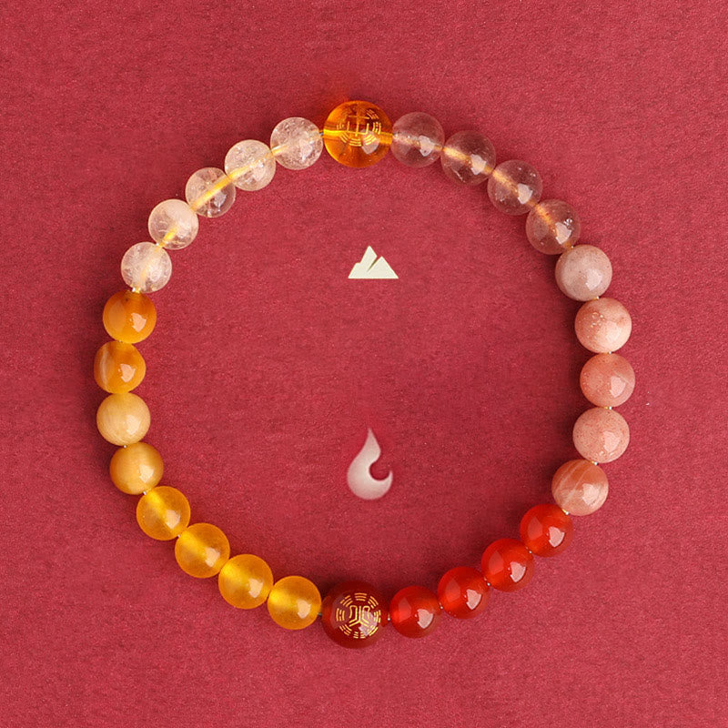Pulsera de la sabiduría con piedras de Buda, cinco elementos, varios cristales de ágata, ónix negro, calcedonia verde y aguamarina.