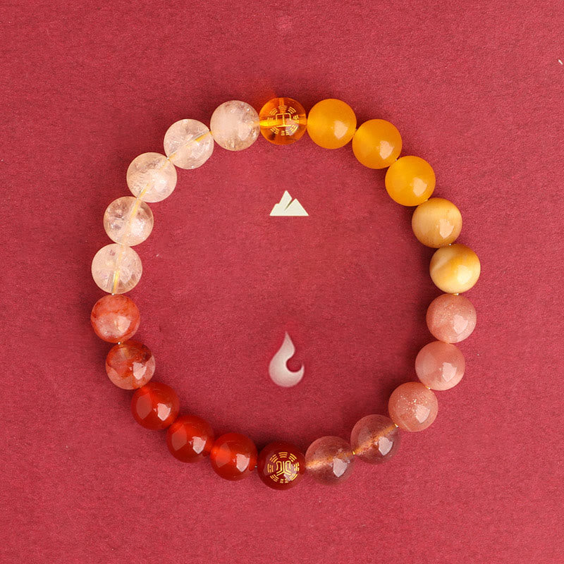 Pulsera de la sabiduría con piedras de Buda, cinco elementos, varios cristales de ágata, ónix negro, calcedonia verde y aguamarina.