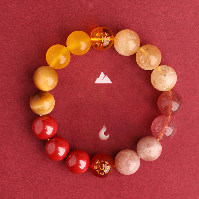 Pulsera de la sabiduría con piedras de Buda, cinco elementos, varios cristales de ágata, ónix negro, calcedonia verde y aguamarina.