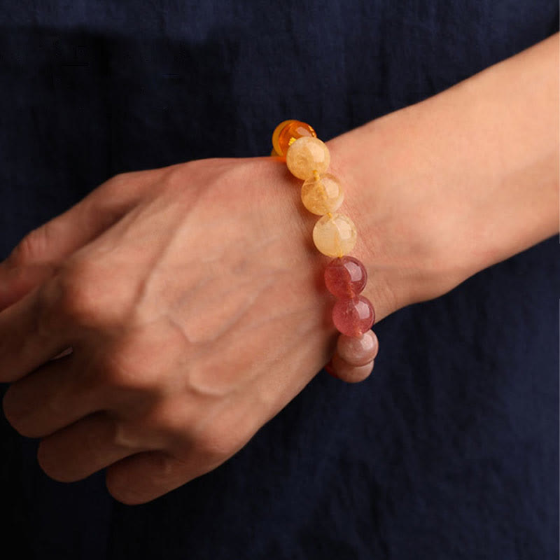 Pulsera de la sabiduría con piedras de Buda, cinco elementos, varios cristales de ágata, ónix negro, calcedonia verde y aguamarina.