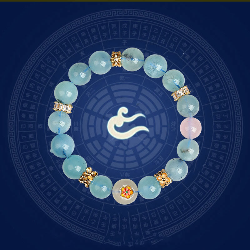 Pulsera de la suerte con piedras de Buda, cinco elementos, varios cristales de ágata, cuarzo rutilado fantasma verde, ágata uva verde y malaquita.