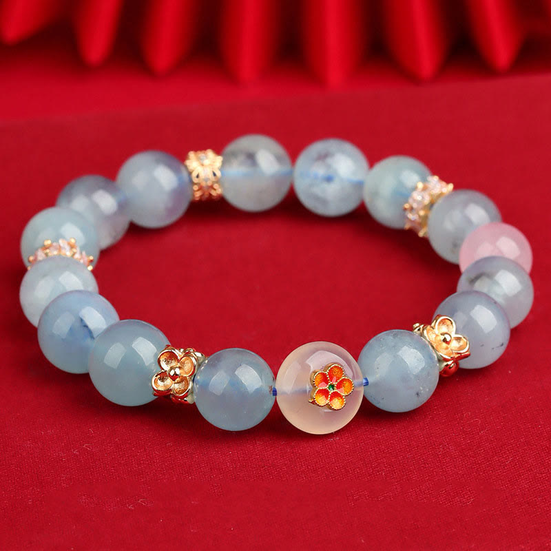 Pulsera de la suerte con piedras de Buda, cinco elementos, varios cristales de ágata, cuarzo rutilado fantasma verde, ágata uva verde y malaquita.