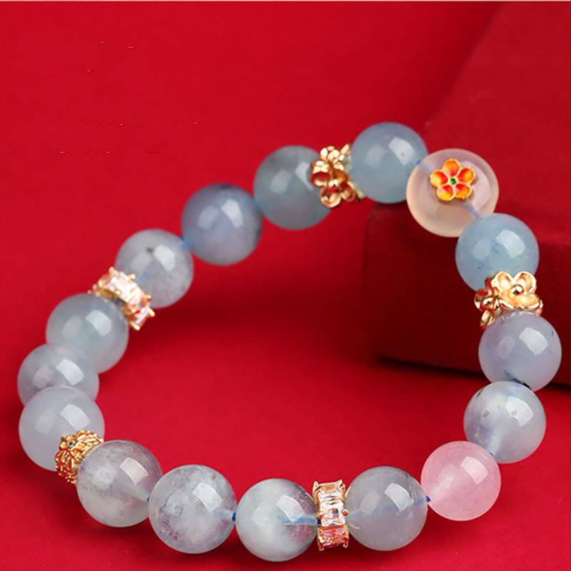 Pulsera de la suerte con piedras de Buda, cinco elementos, varios cristales de ágata, cuarzo rutilado fantasma verde, ágata uva verde y malaquita.