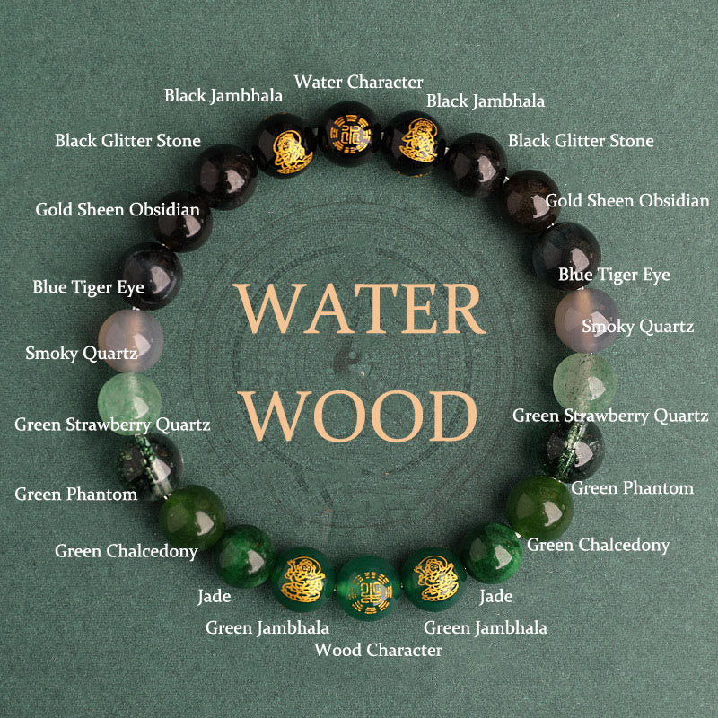 Pulsera de la suerte con piedras de Buda, cinco elementos, varios cristales de ágata, ágata roja del sur, cuarzo fresa, piedra solar, citrino